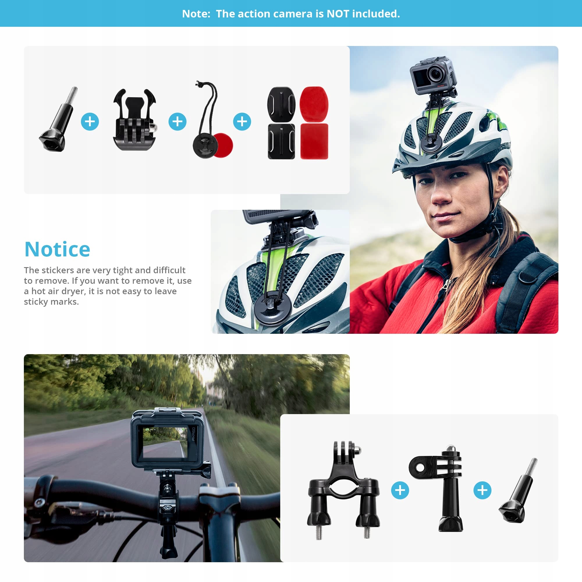 AKASO 42W1 Zestaw Akcesoriów Do Kamer Sportowych GoPro DJI EK7000 Brave — miniatura 5