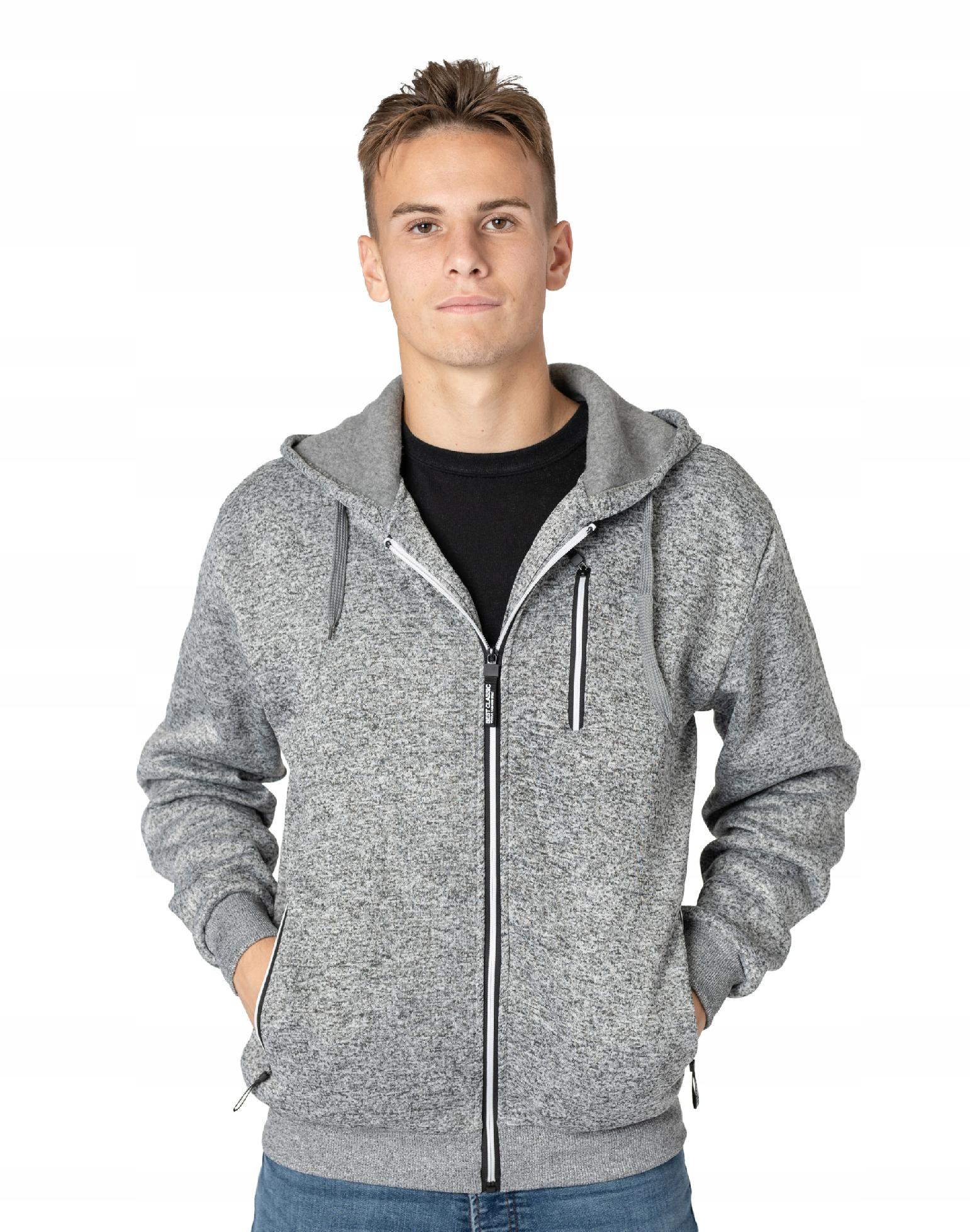 

Ciepła Bluza Męska Rozsuwana z Kapturem 0222-1 3XL