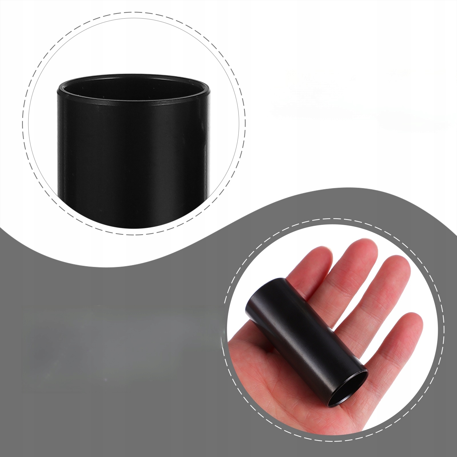 CZARNA OSŁONA SLIDE BAR GITARY SLIDE SLEEVE PROFESSIONAL Rodzaj mosiężne