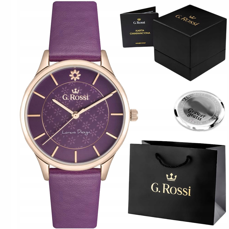 Dámské hodinky G. Rossi Kožený Ozdobný Pásek Ciferník Box Na Dárek