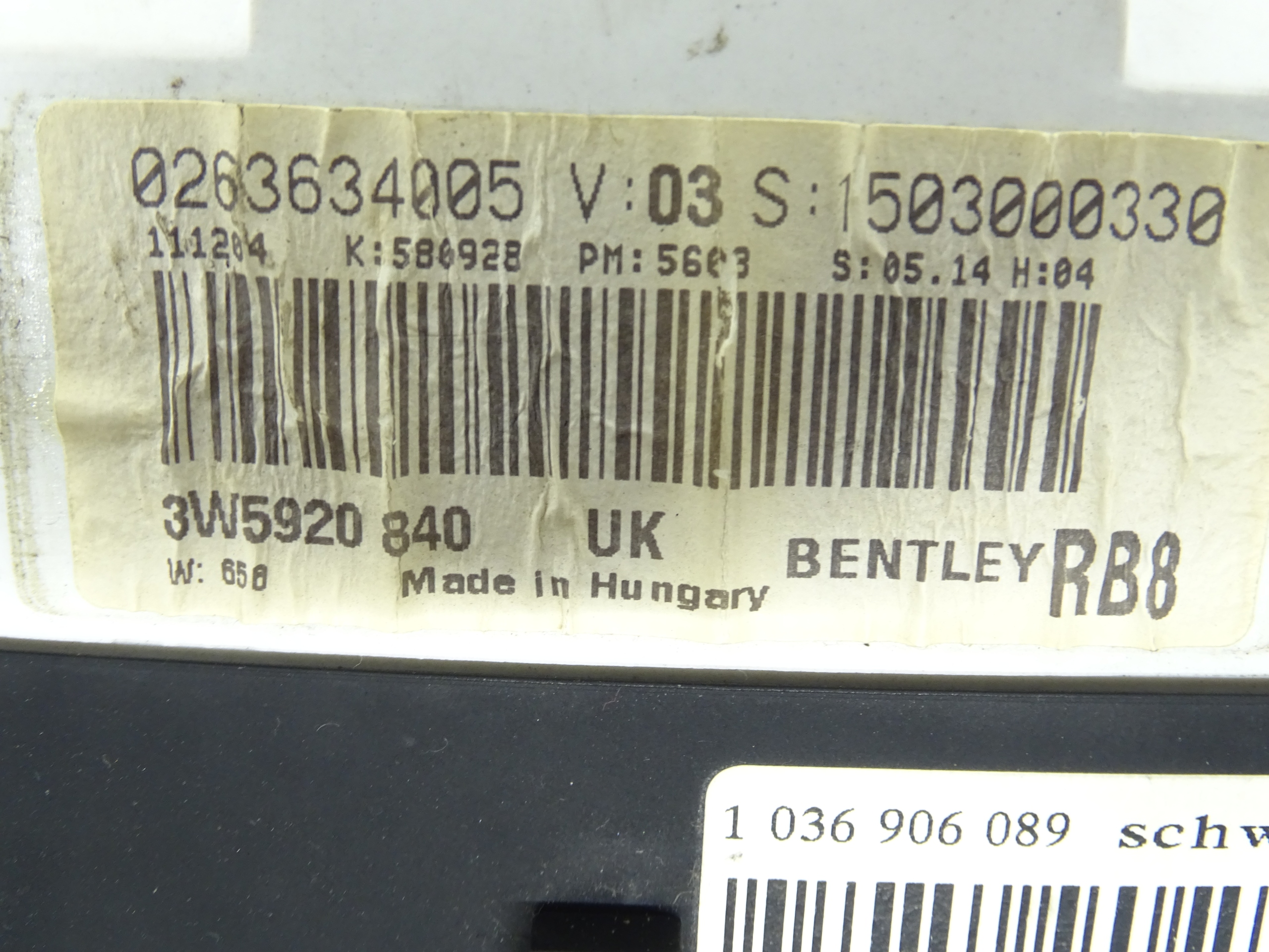 dials dials BENTLEY CONTINENTAL 3W5920840 UK