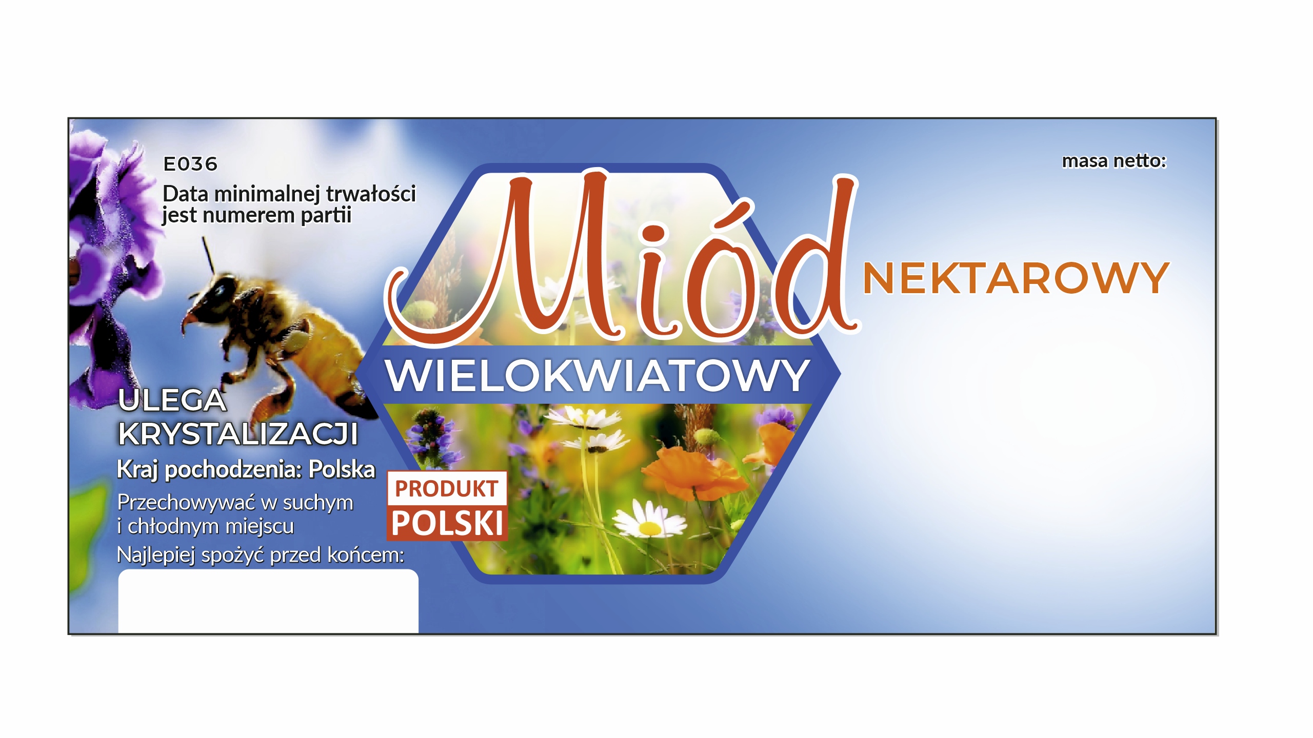 

Etykiety na miód wielokwiatowy 100 szt
