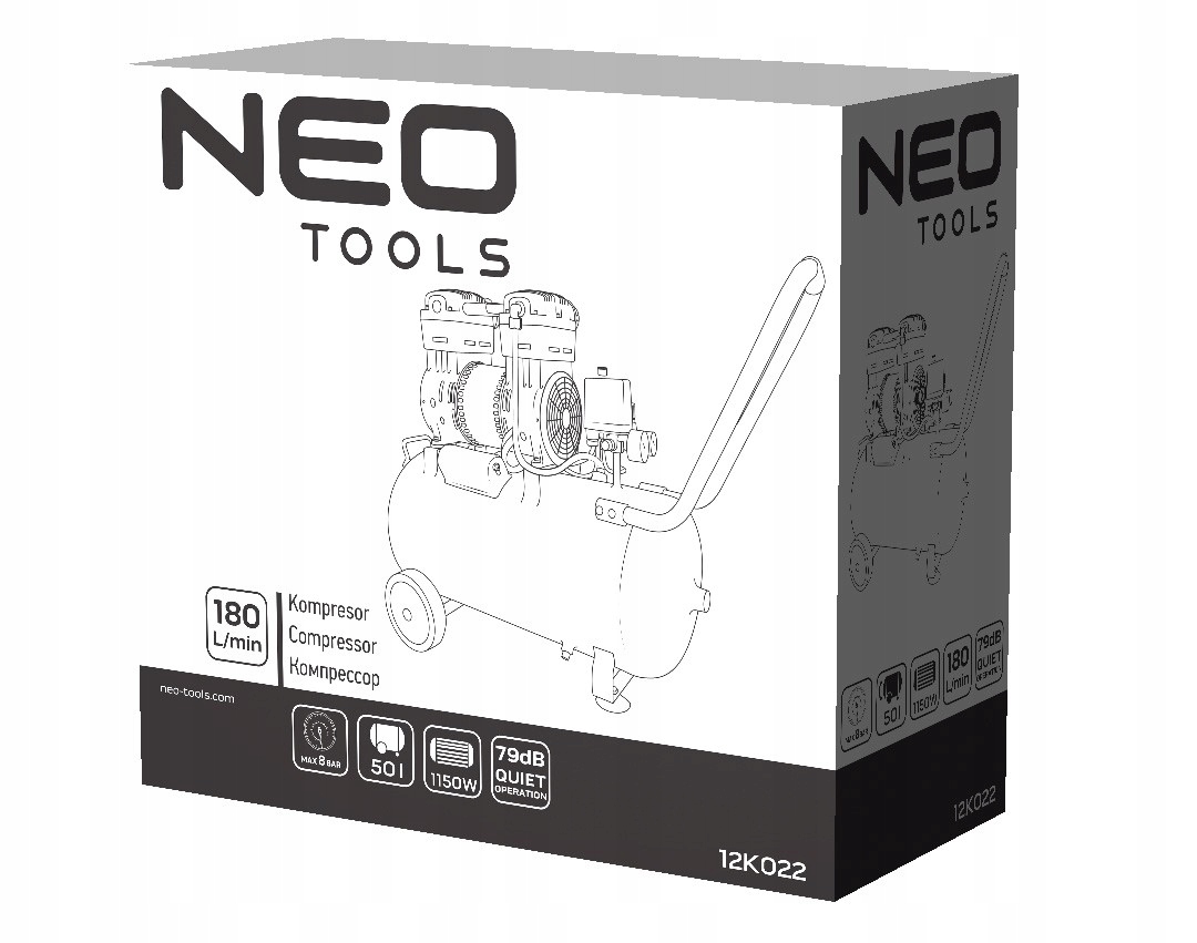 NEO TOOLS Kompresor bezolejowy 50L 12K022 Moc silnika 1 KM