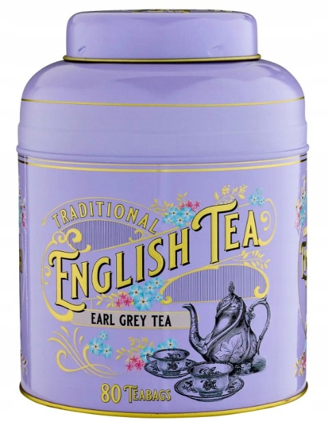 Anglický černý čaj 80 ks plechová dóza fialová New English Teas Vintage