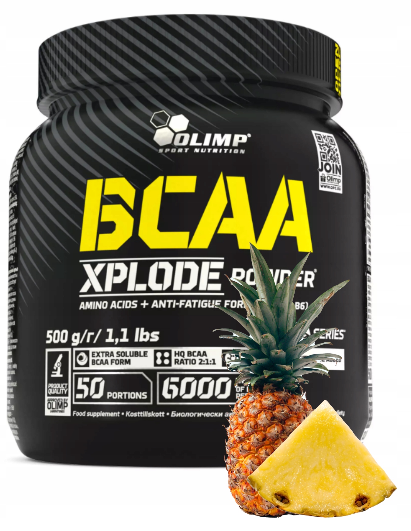 Olimp Bcaa Xplode Powder 500 g Ananas Regenerace Aminokyseliny Svalová hmota