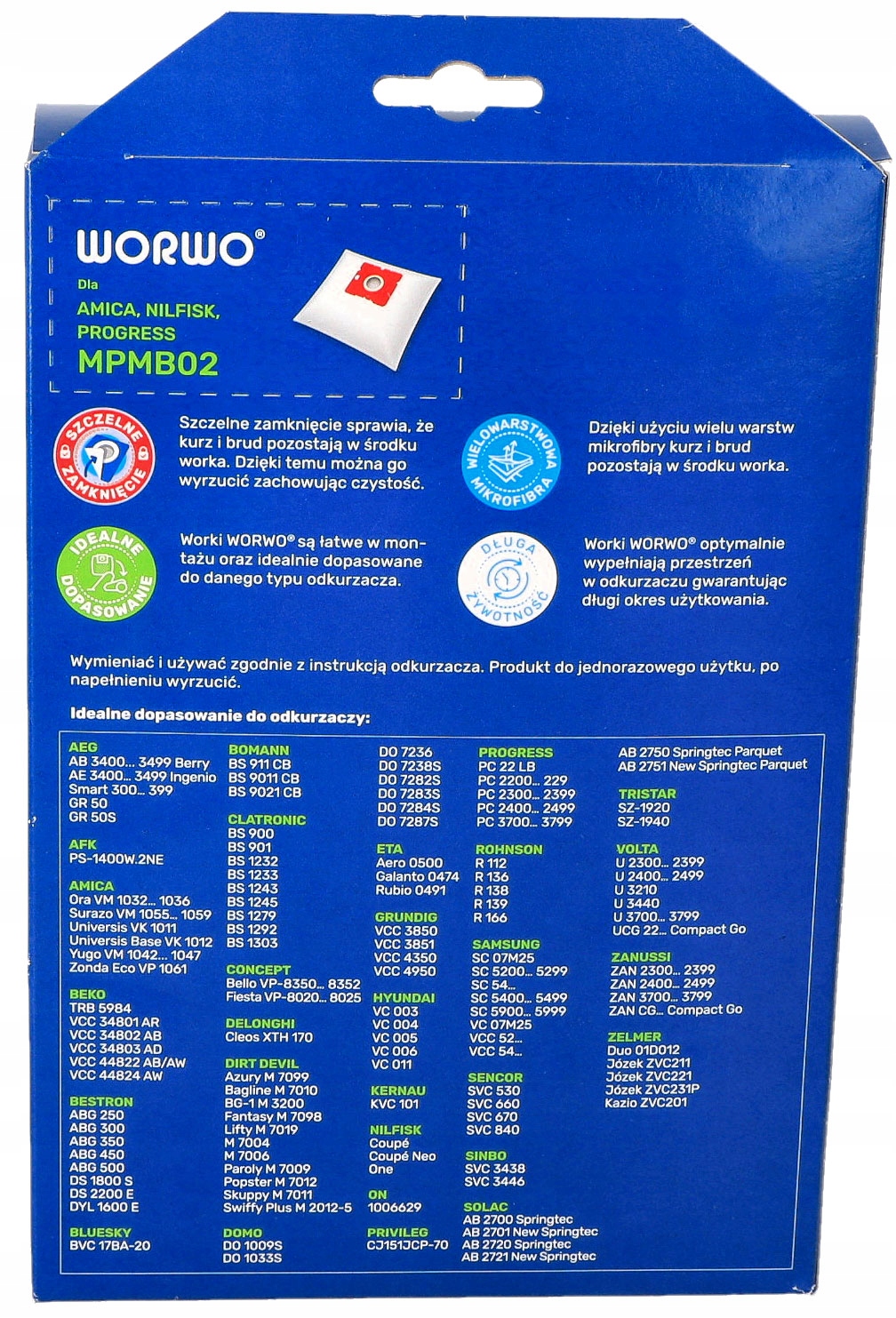 WORKI ODKURZACZA AMICA ZONDA VP 1051 VP 1052 Model MPMB02k