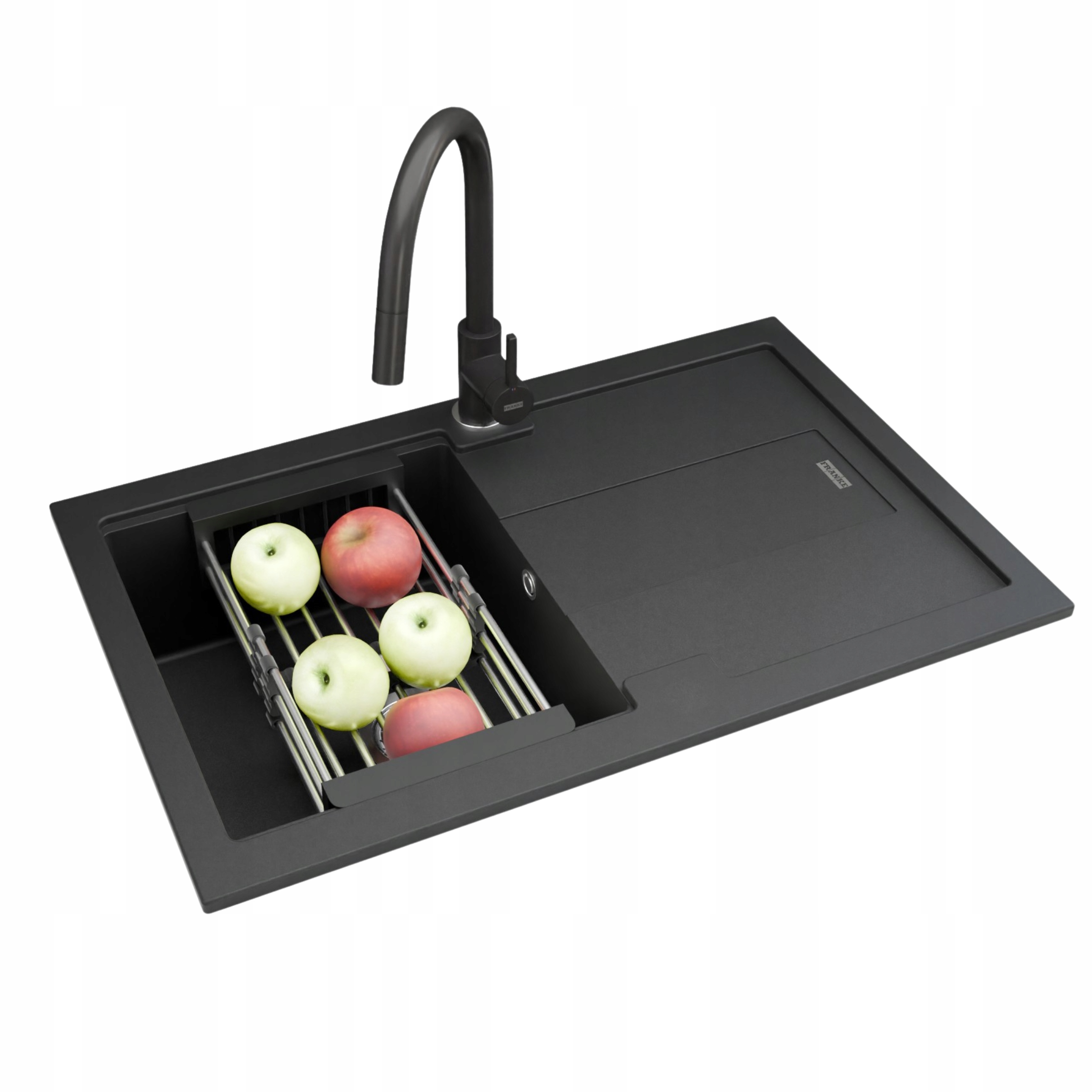 Zlew Franke Bellini Blg 611-78 Bateria Lina Pull Out Onyx syfon przyścienny