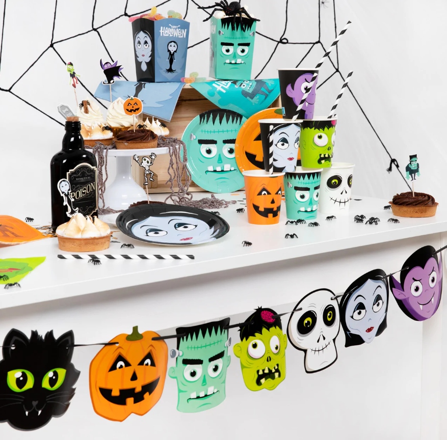 KUBECZKI PAPIEROWE HALLOWEEN MONSTER dekoracja 6 P Marka PartyPal