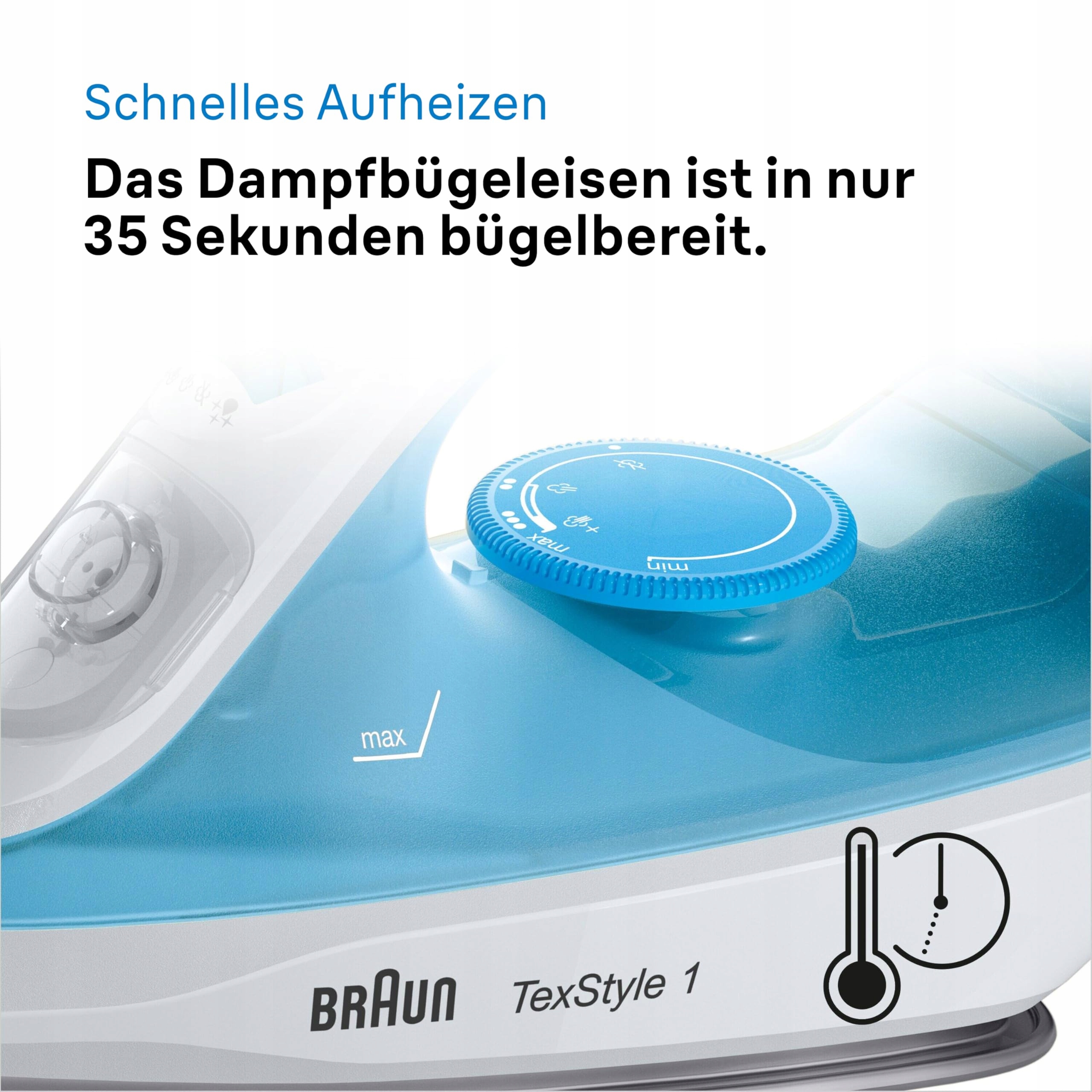 BRAUN TexStyle 1 Żelazko Parowe SuperCeramic 2000W Niebieskie — miniatura 5
