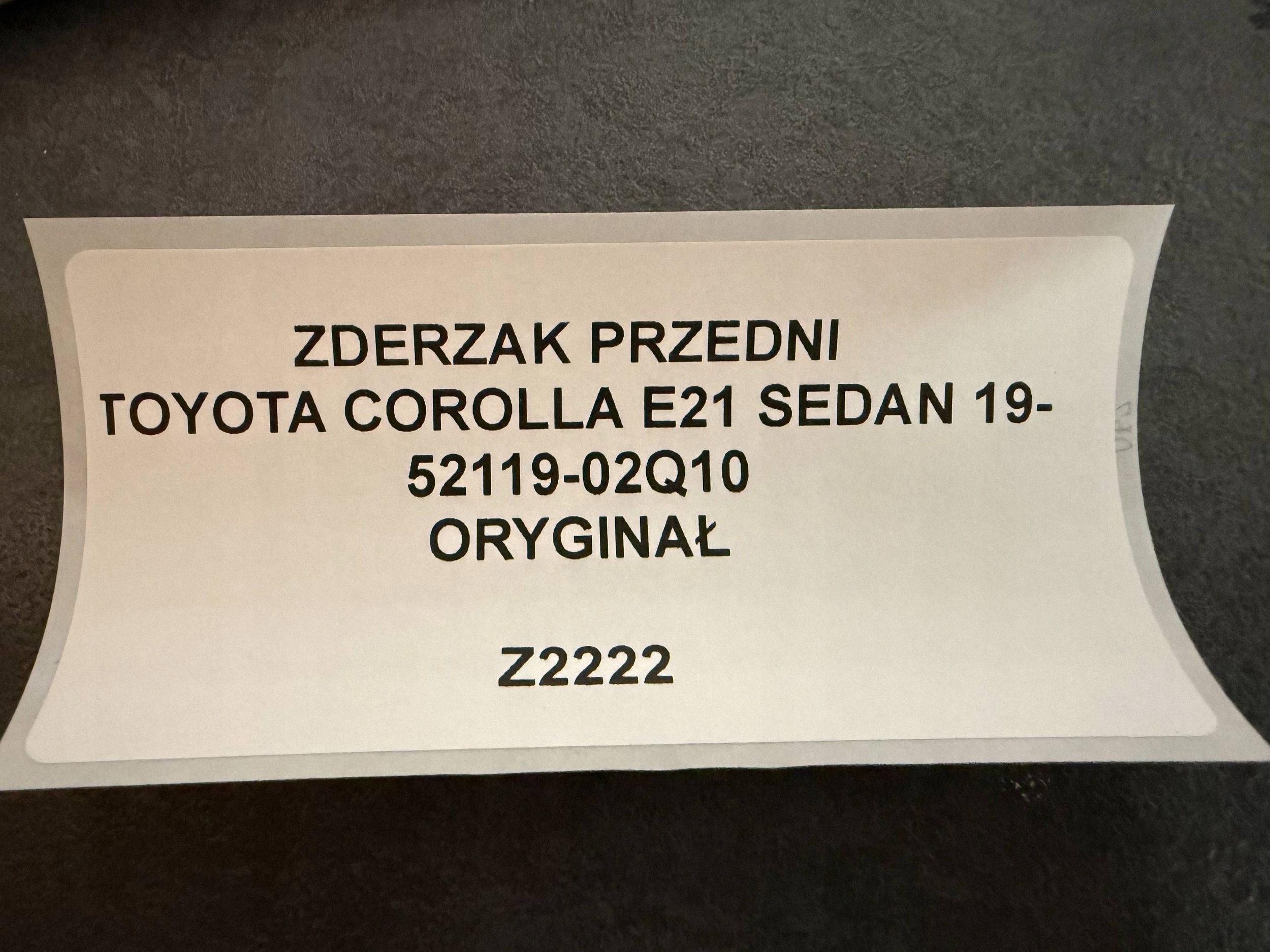 front bumper TOYOTA COROLLA E21 sedan 19- original 52119-02Q10