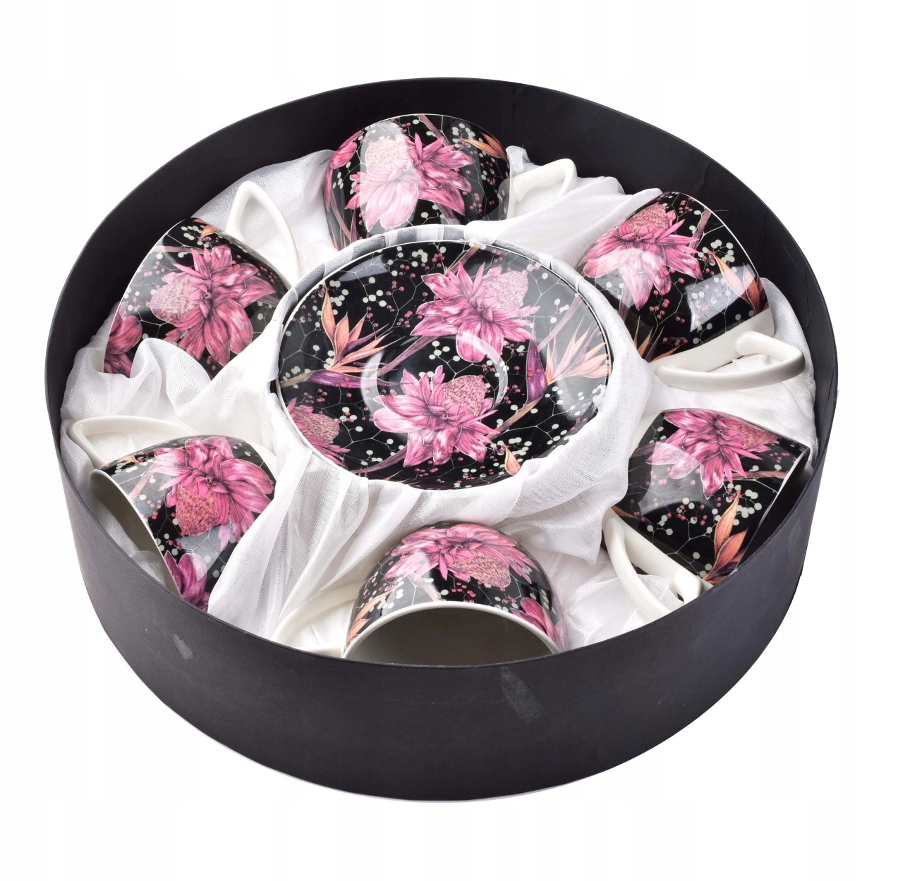 

Filiżanki Komplet 6 Sztuk Kwiaty Porcelana 250ML