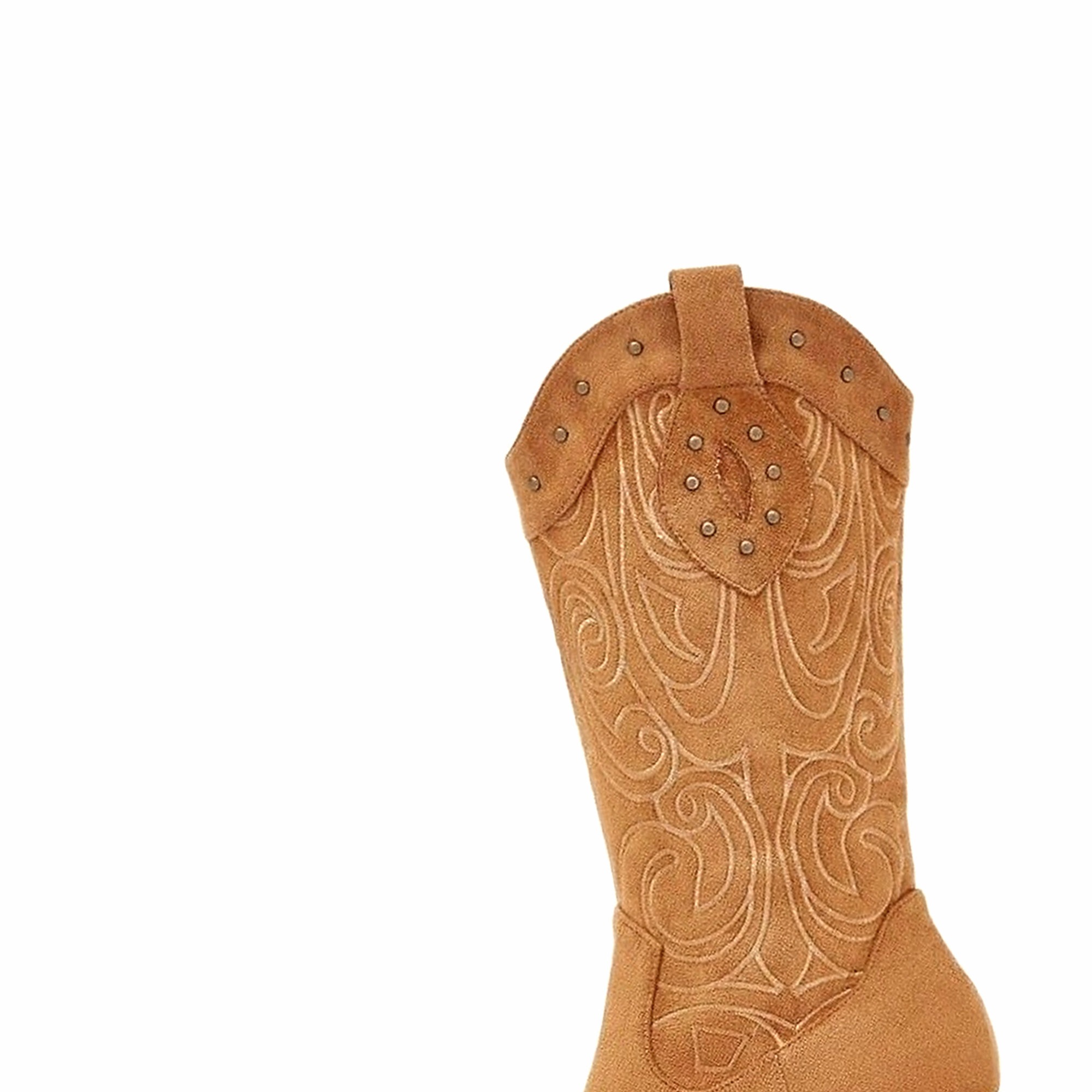 Kovbojské kozačky ze semiše na podpatku, vyšívané, dámské, Camel 40