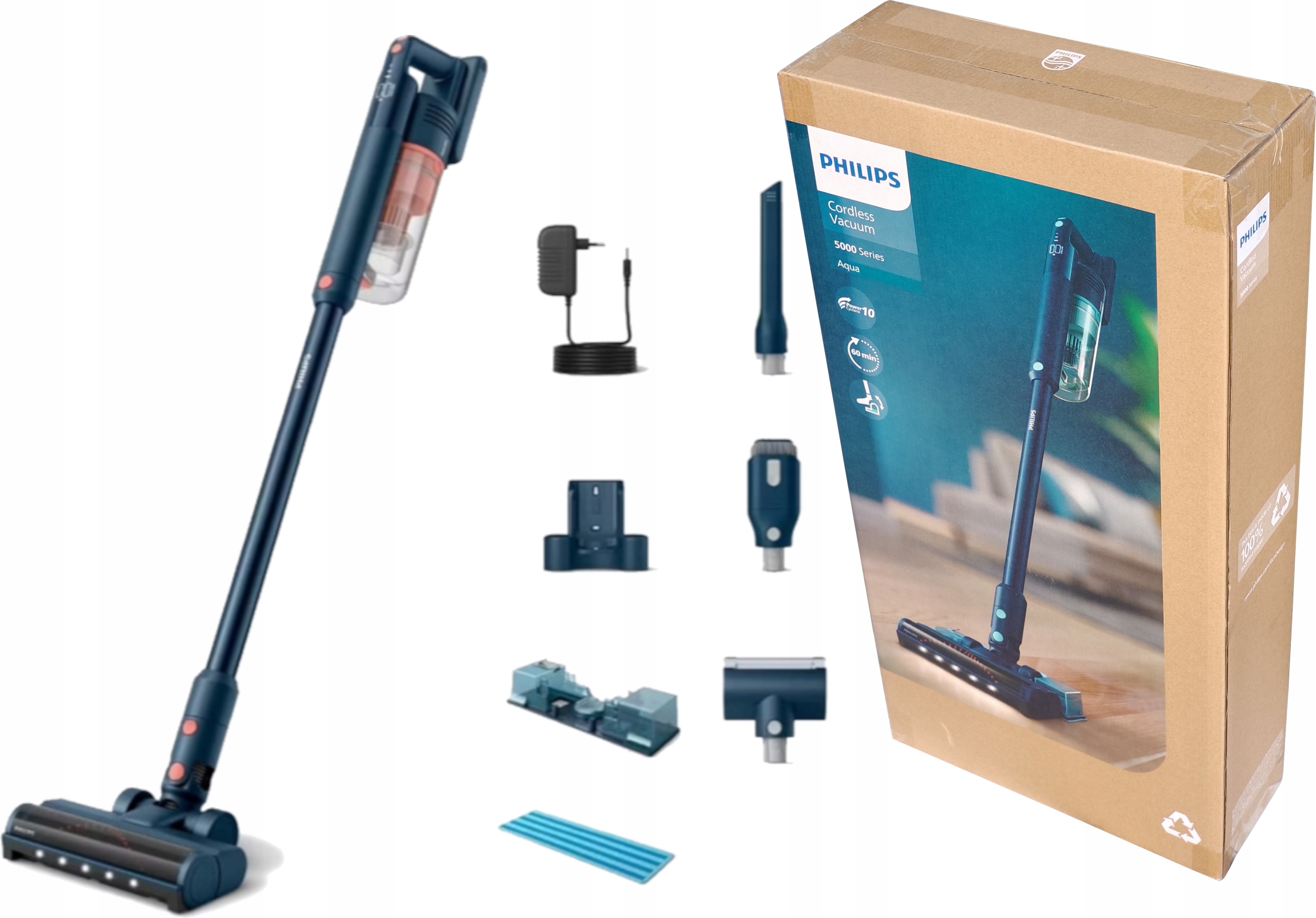 Odkurzacz Bezprzewodowy Philips Series 5000 XC5142/01 25,2V Aqua Niebieski