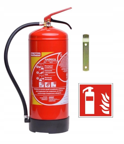 

Gaśnica proszkowa domowa Gloria 12kg GP12 znak Bhp