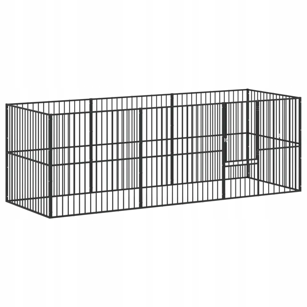 Kotec pro psy z galvanizované oceli, 300 x 100 x 100 cm, černá