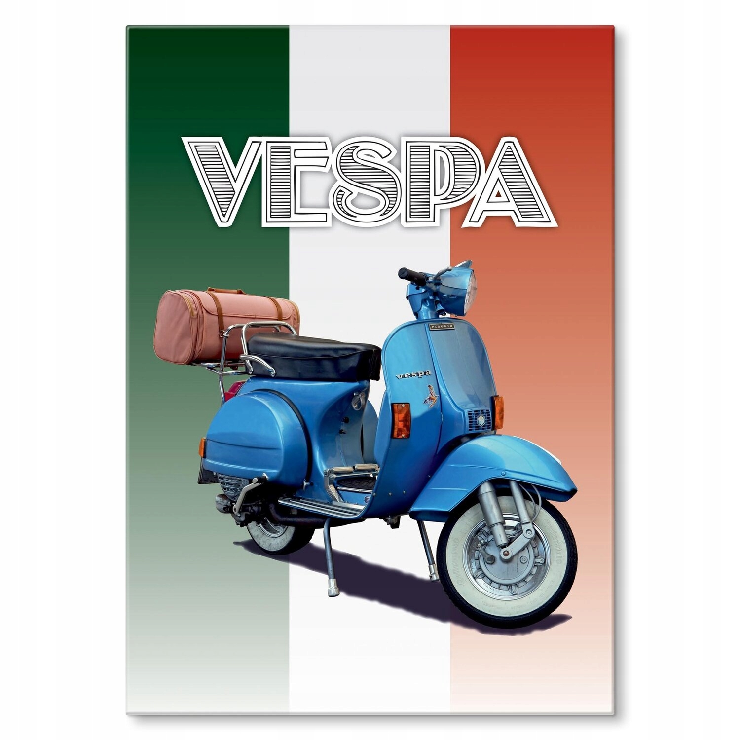 Kovový plakát Skútr Vespa modrý Dárek 22 x 31 cm