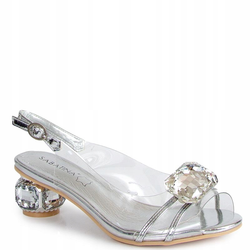 Sabatina 9018-1 Transparentní Stříbrné Sandály 39