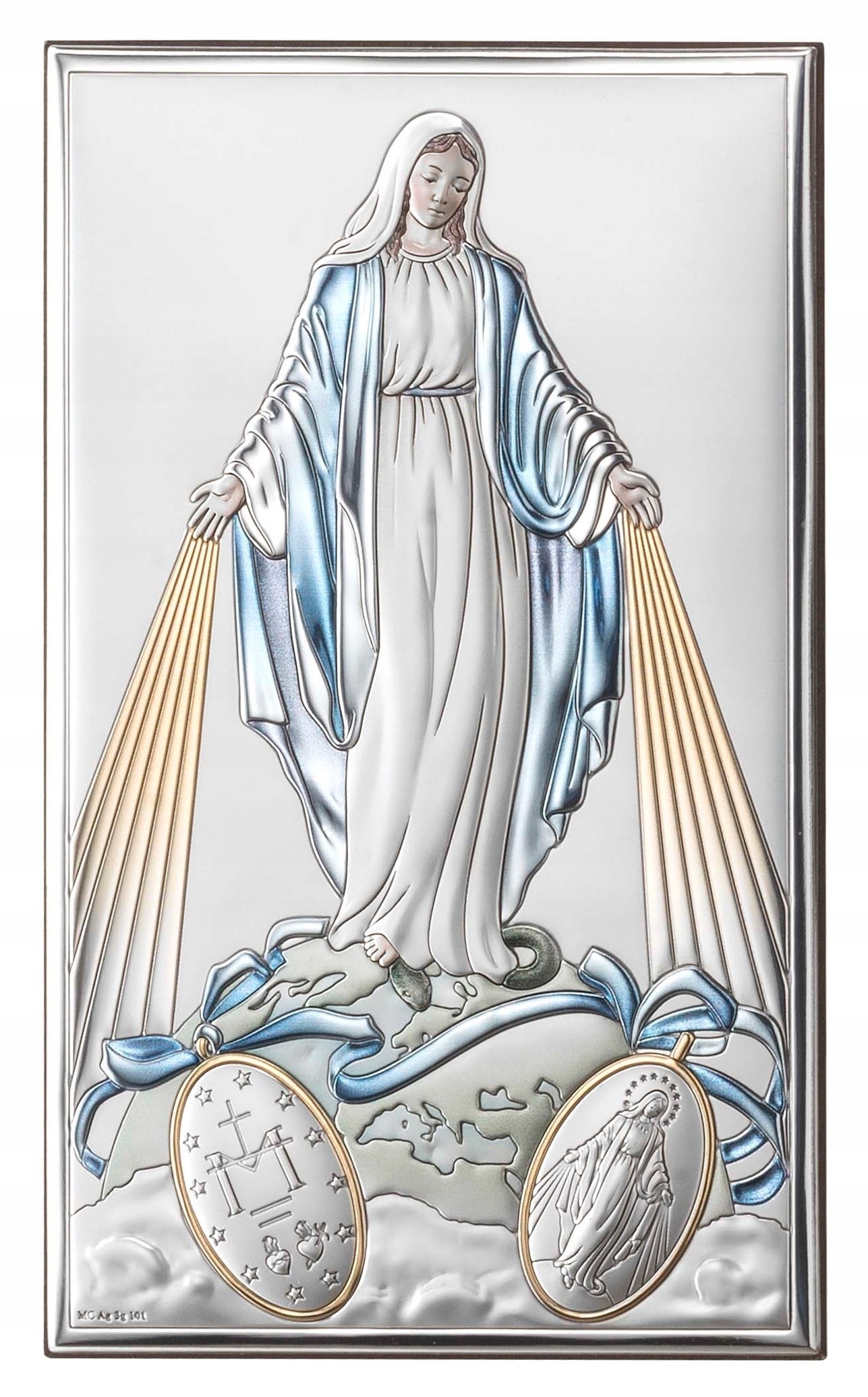 Stříbrný obrázek Panna Maria Neposkvrněná 81322/3Lcol