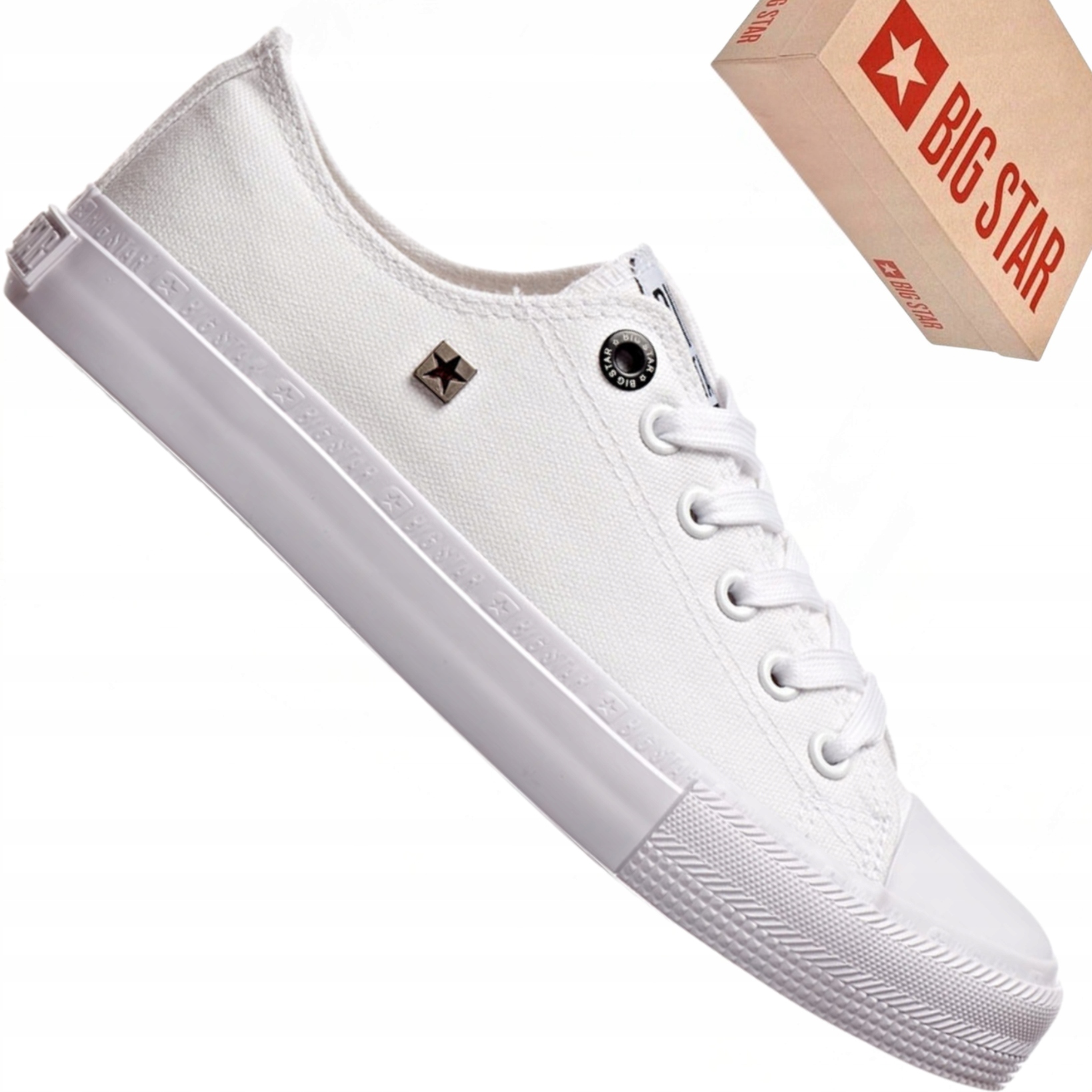 Białe trampki damskie Big Star AA274010 klasyczne tenisówki tekstylne