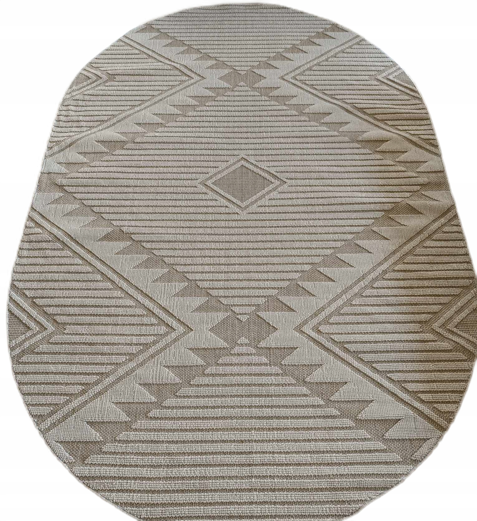 Koberec ovál 200x290 cm šnúrkový, plochý, vonkajší, vnútorný