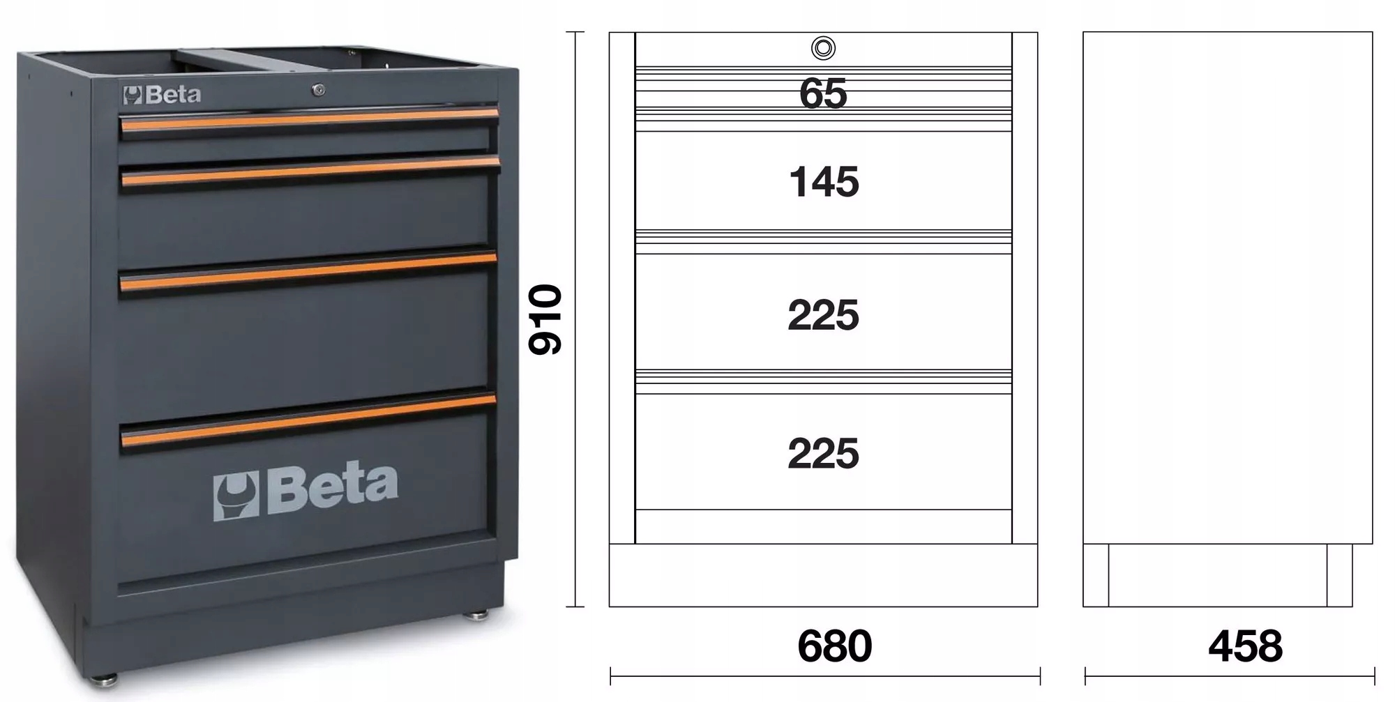 Moduł stały z 4 szufladami system C45PRO Beta 4500/C45PRO/M4 Marka Beta