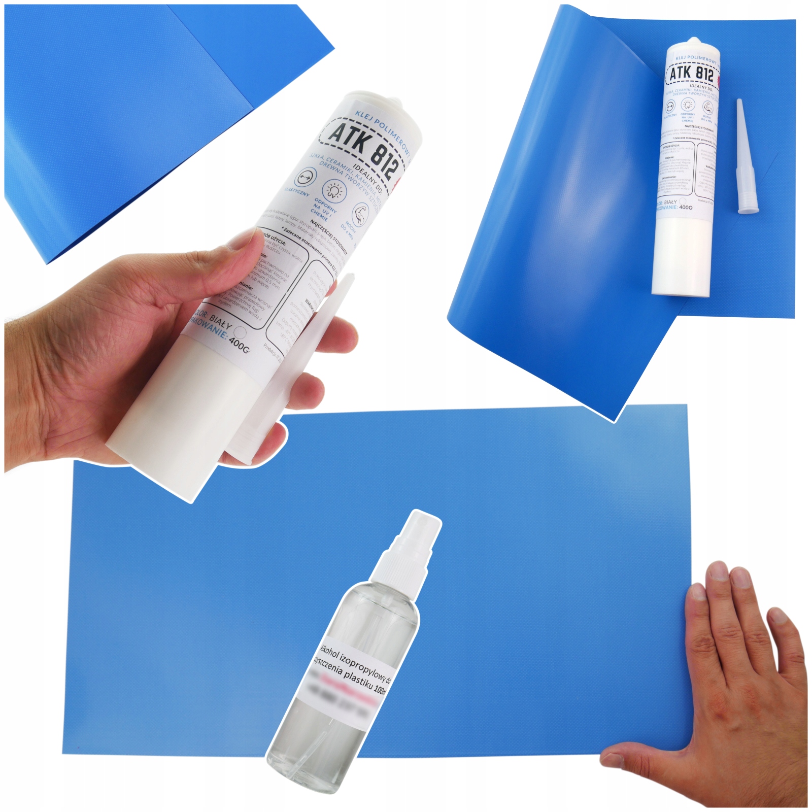 Náplast do bazénu 27x50 cm a silné Lepidlo pro opravu nafukovacích člunů plážových bazénů