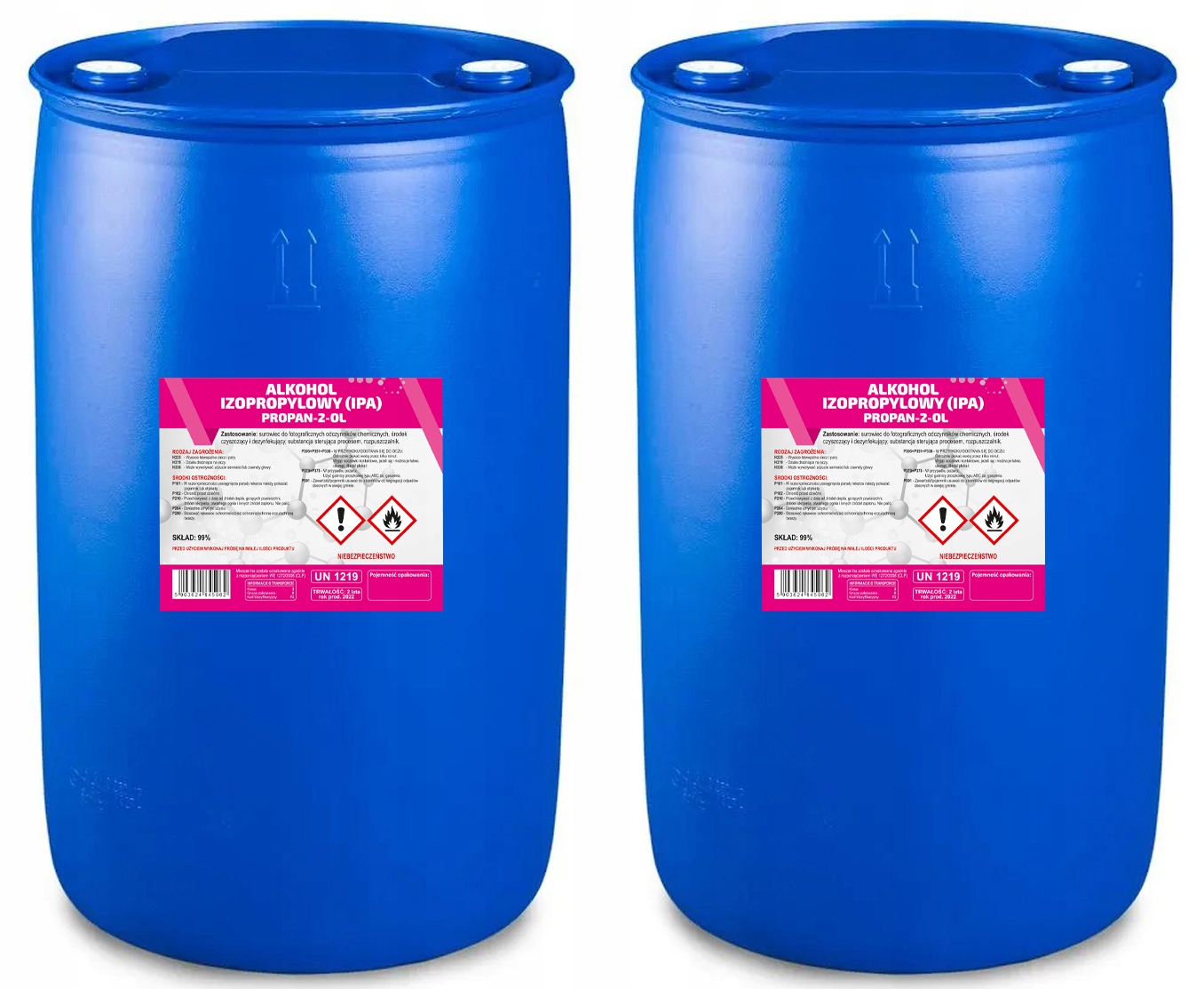 Ізопропіловий спирт IPA 99,9% 2x200l чистий 400L