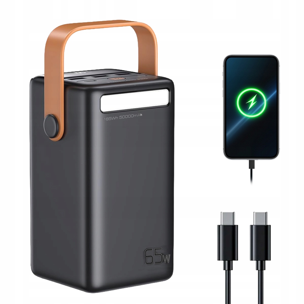 Powerbanková Přenosná Nabíječka 50000MAH PD65W Kompaktní 3USB 2USB-C Svítilna