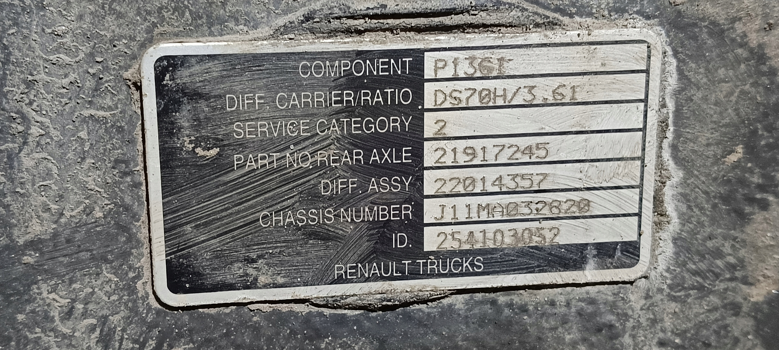 differenziale completo differenziale zwolnica 3.62 Renault Gama T 2014