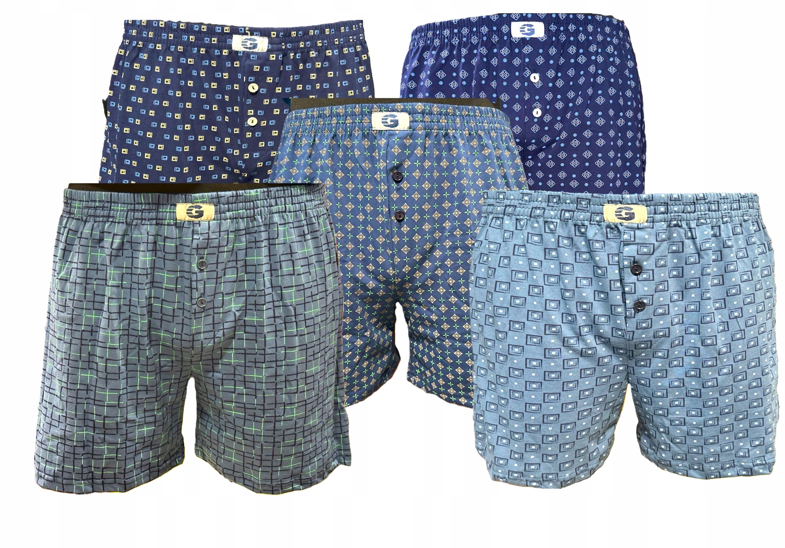 Bokserki męskie Gucio 3XL Polski produkt Zestaw 5 sztuk 5-pak MIX