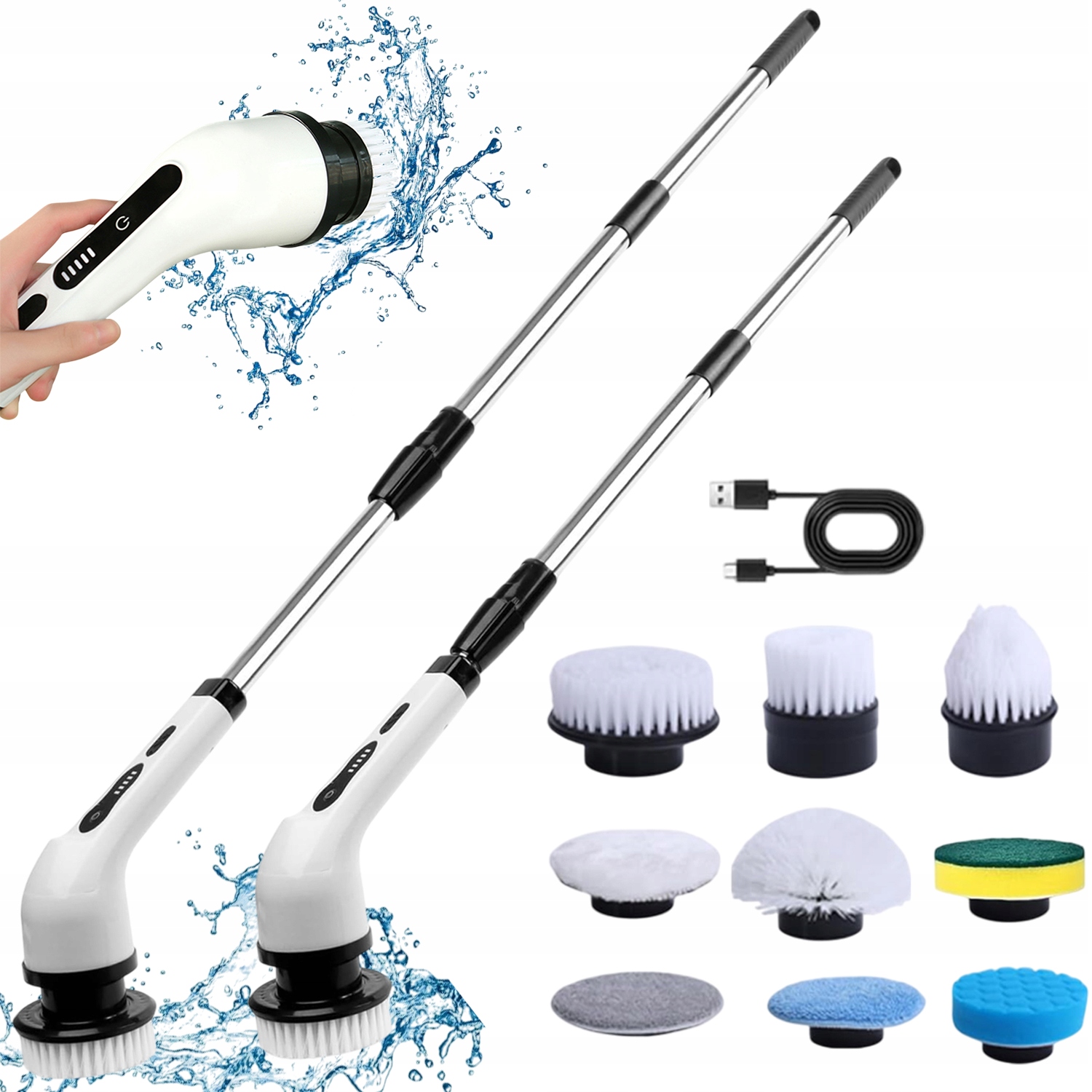 Levně Otočný Kartáč S Nastavitelnou Rukojetí – Do Koupelny, Kuchyně, Auta