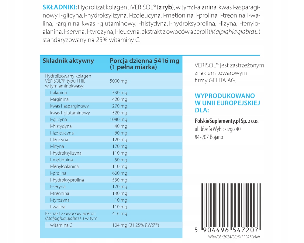 ReBeauty Booster Verisol F Kod producenta 5904496547207