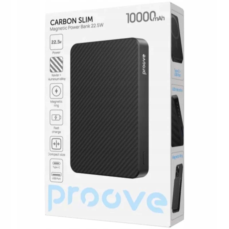 Proove magsafe powerbanka Carbon Slim 22.5W 10000mAh