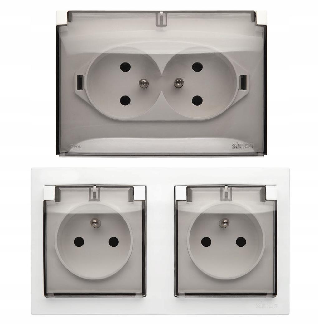 SIMON AQUACLICK Gniazdo pojedyncze IP44 natynkowe Liczba przewodów 3