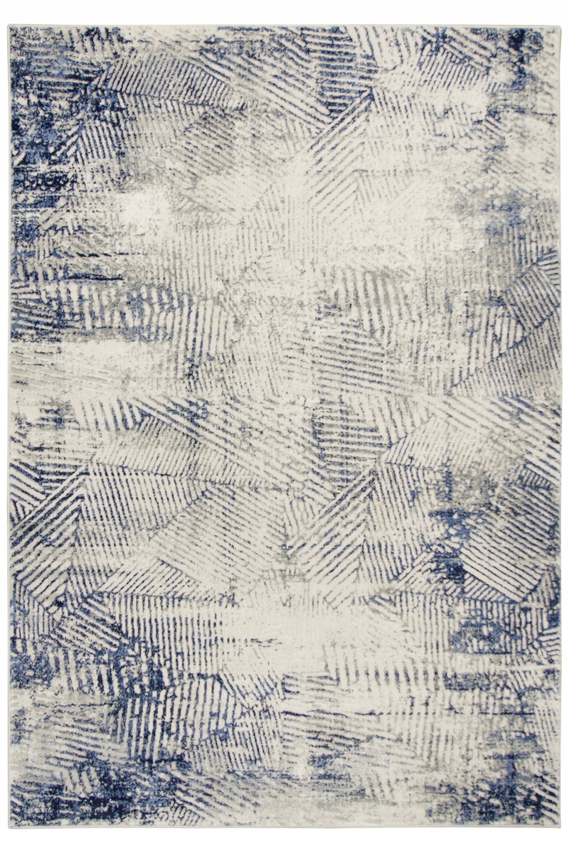 

160x230 cm Miękki Dywan Szary Niebieski Kremowy