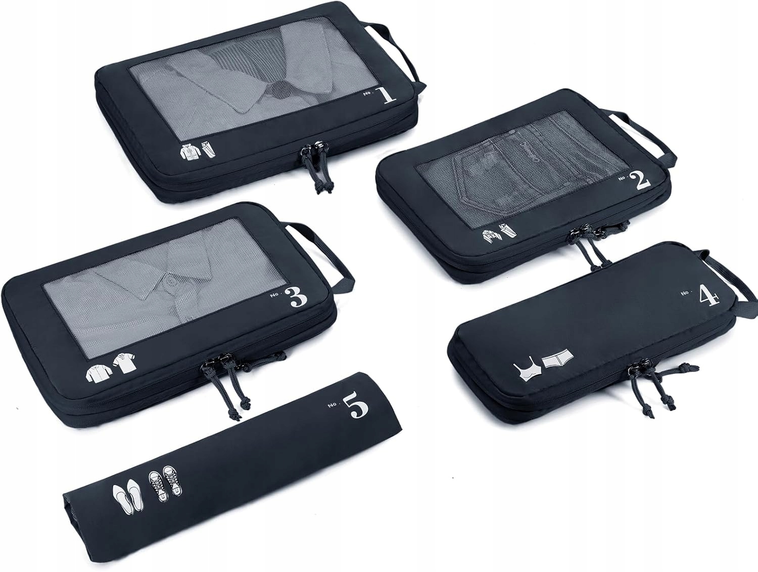 Ecohub 5 Kompresyjnych Kostek do Pakowania Torba na Buty