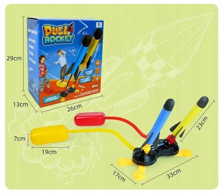 PODWÓJNA WYRZUTNIA RAKIET POWER LAUNCHER ROCKET Rodzaj rakiety, promy
