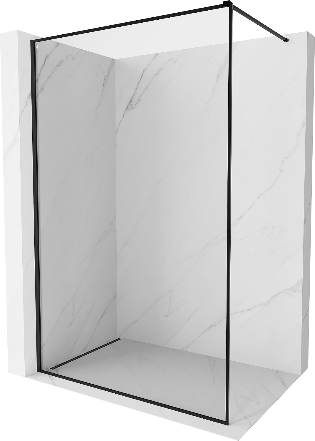 Mexen Kioto-F sprchová stěna Walk-in 180x202cm černý rám, průhledná