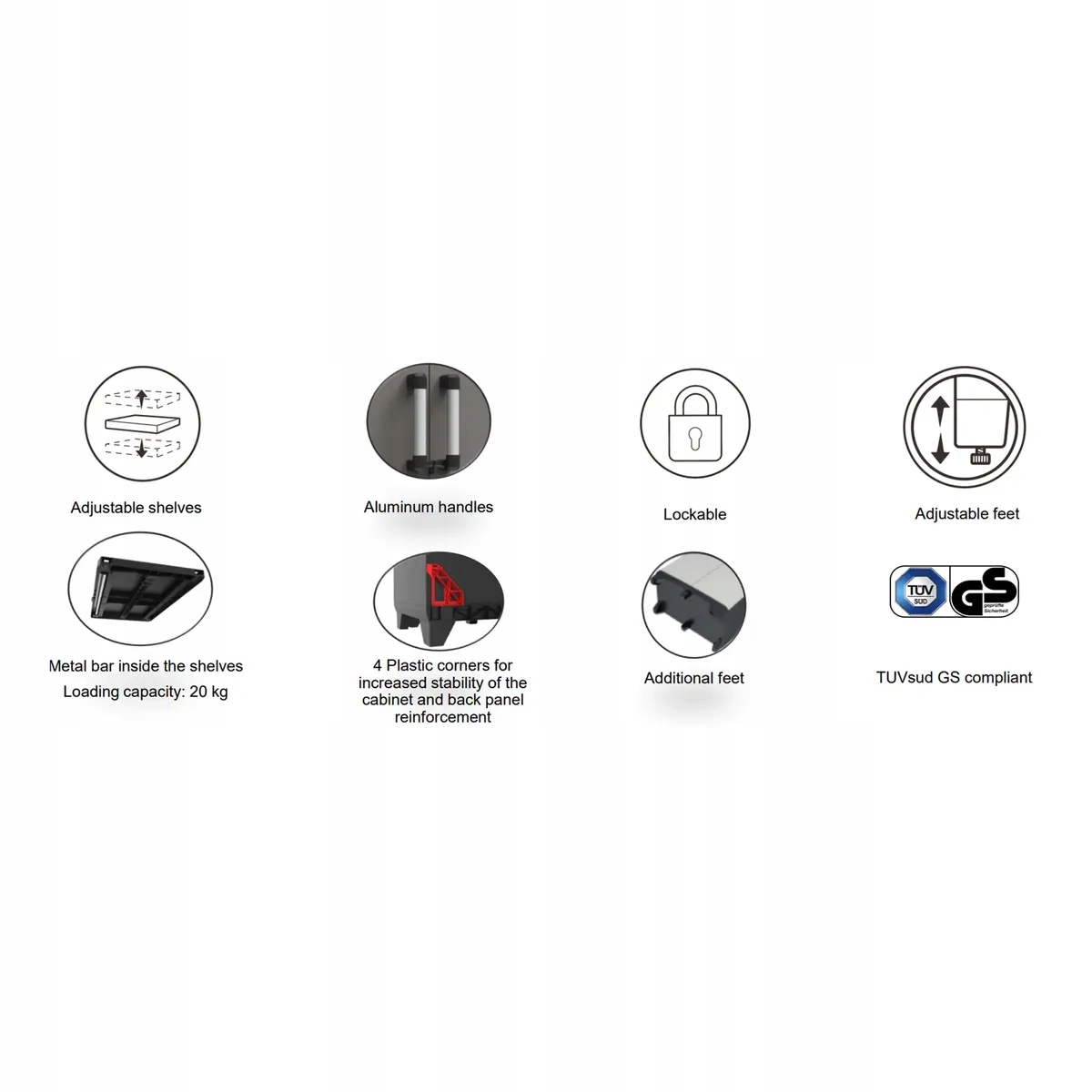 Szafa z tworzywa wysoka Pro Keter Głębokość 39 cm