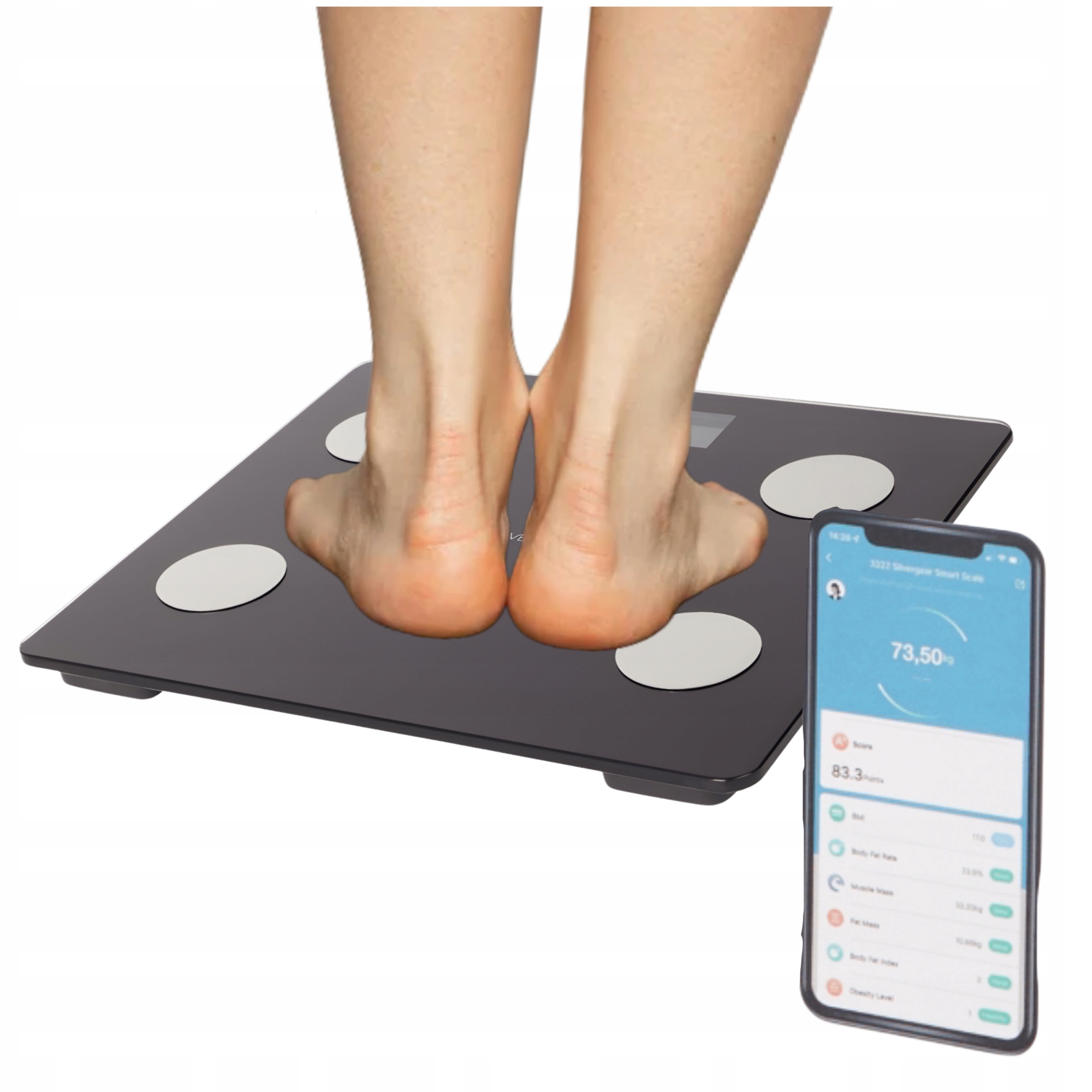 Wielofunkcyjna Inteligentna Waga Pomiar Mięśni Tłuszczu Kości Aplikacja