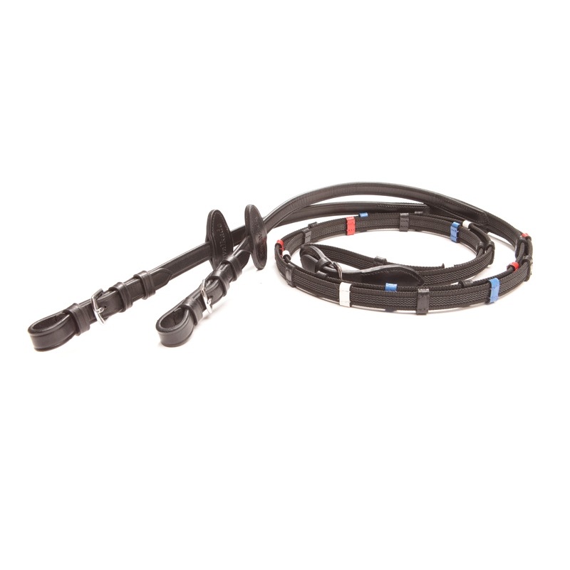 Gumowane wodze Kavalkade Trening 16 mm czarne 120 cm