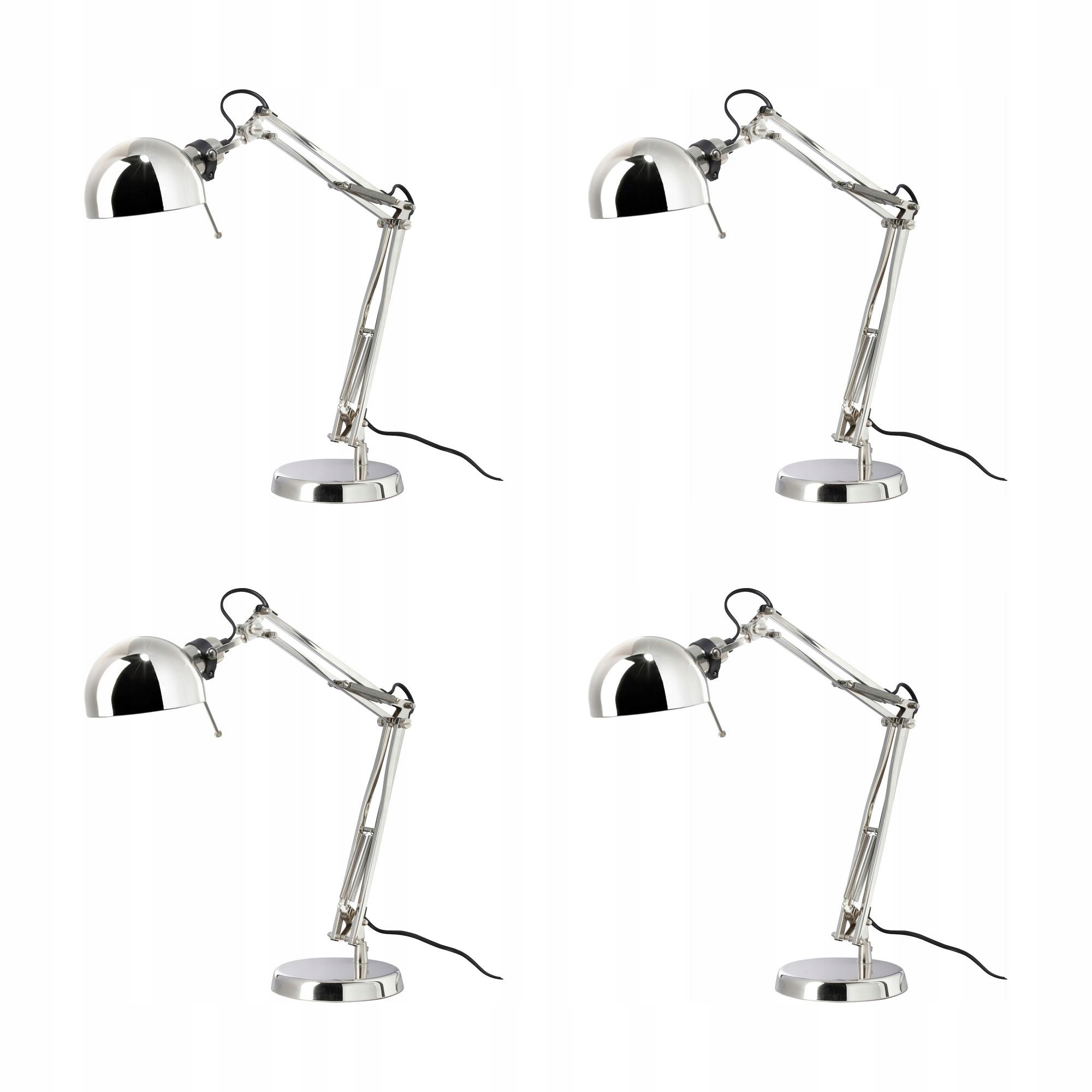 4 ks Niklovaná stolní lampa Forsa je elegantní a funkční