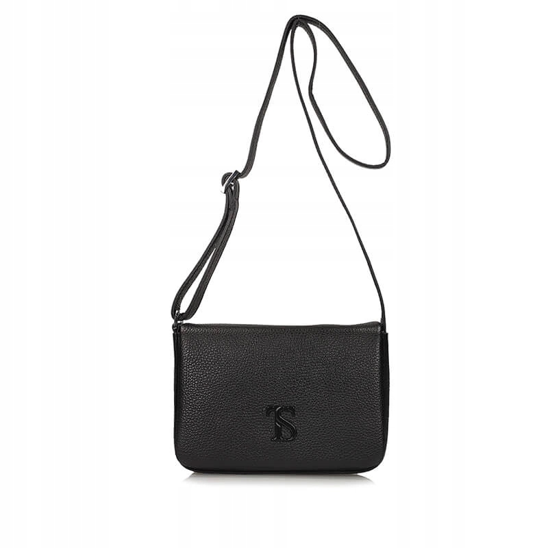 Dámská kabelka Toscanio F150 černá kožená kabelka přes rameno s logem
