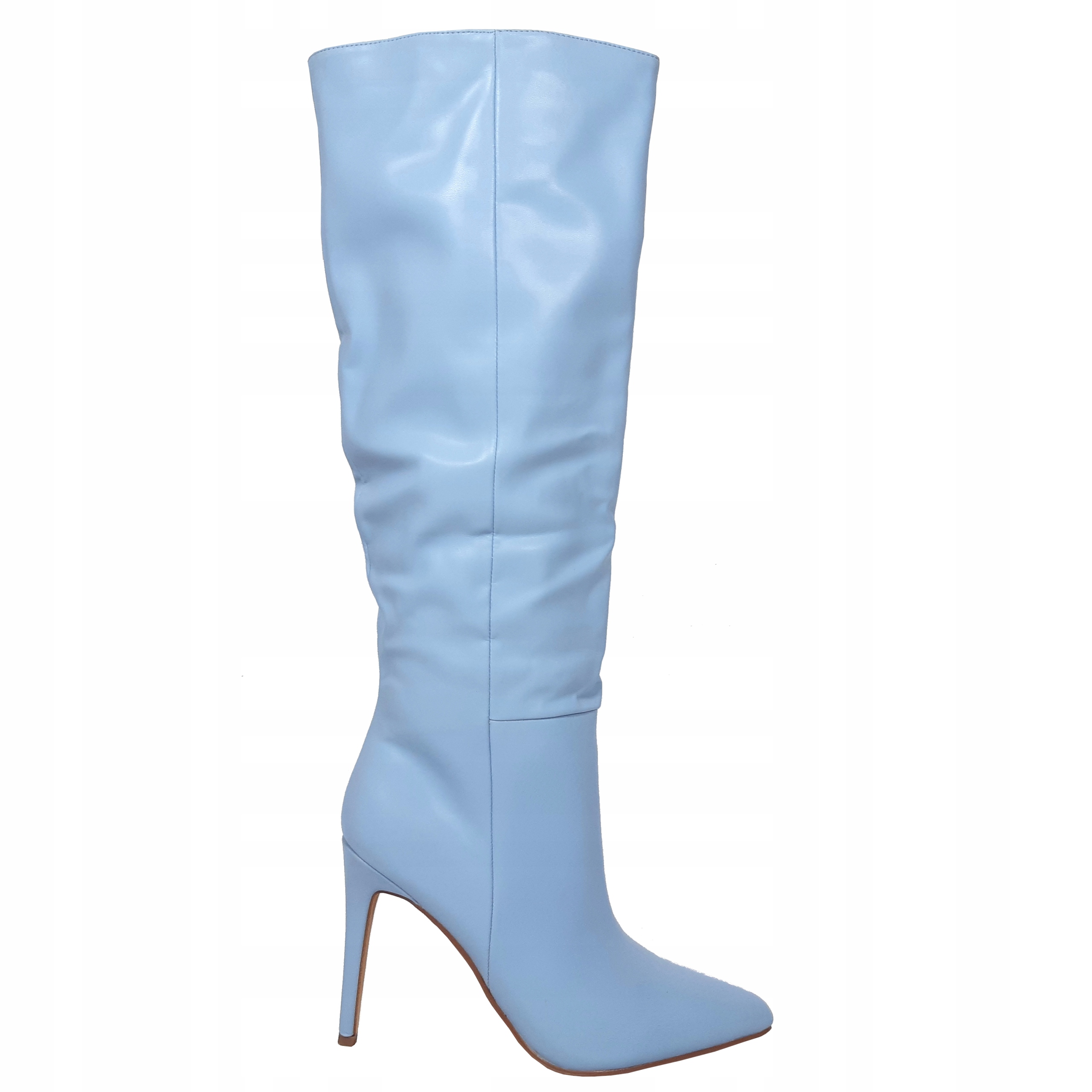 

Zgrabne Pastelowe Kozaki Stabilna Szpilka blue 39