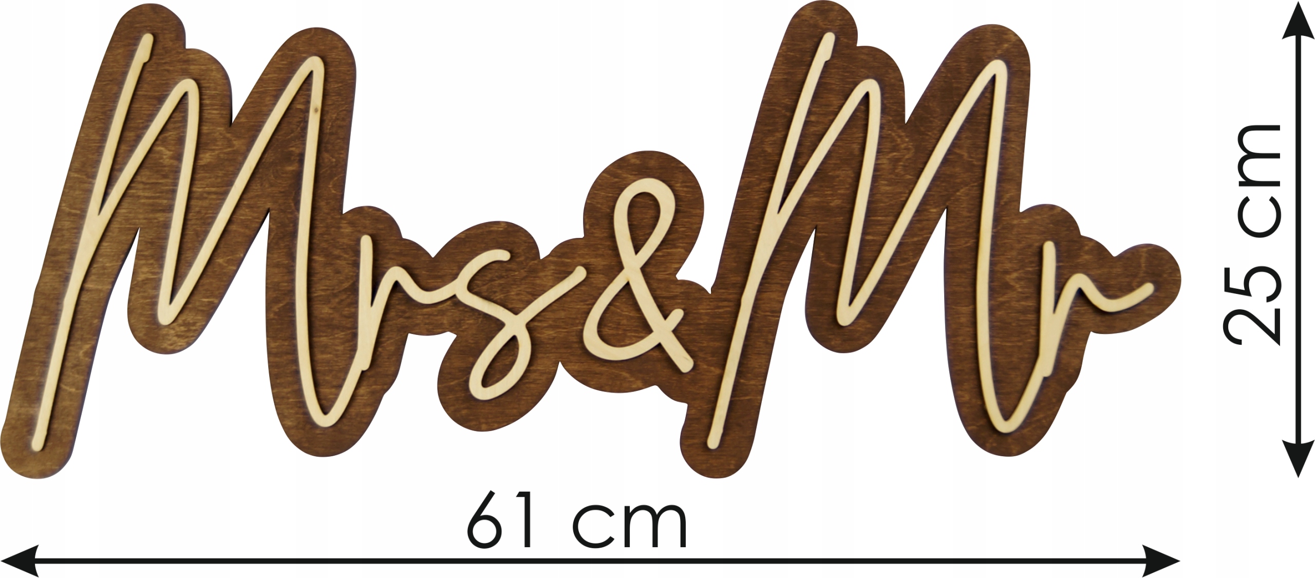 Napis drewniany 3D Mrs Mr boho ślub wesele S Marka inna