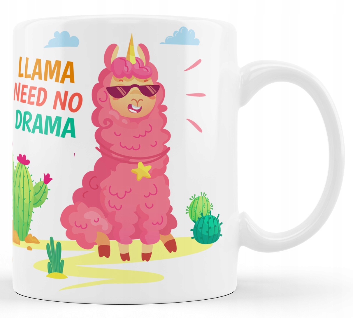

Kubek z lamą. Llama need no drama. Lama