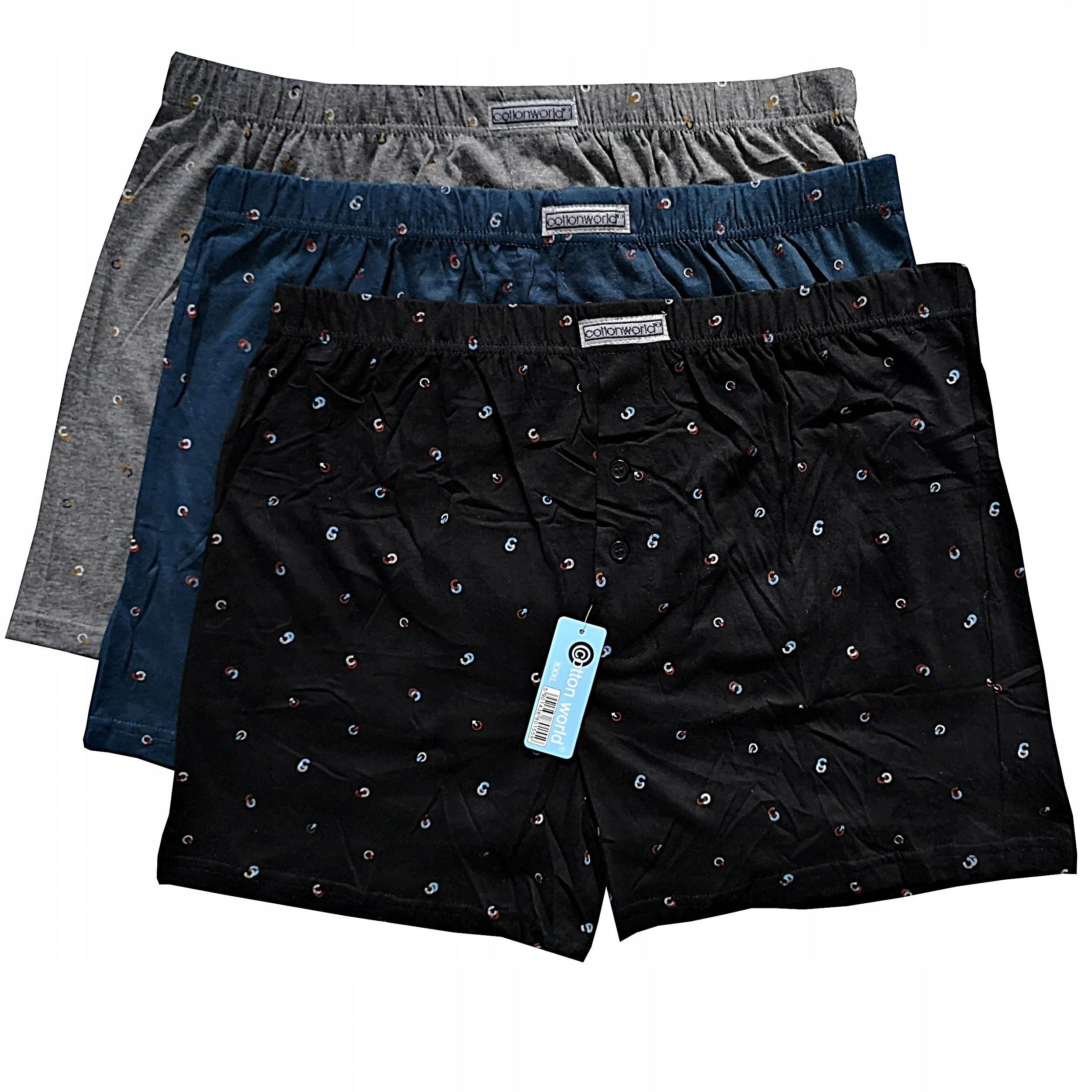 

3x Bokserki Luźne Bawełna 100% Cotton World 2XL