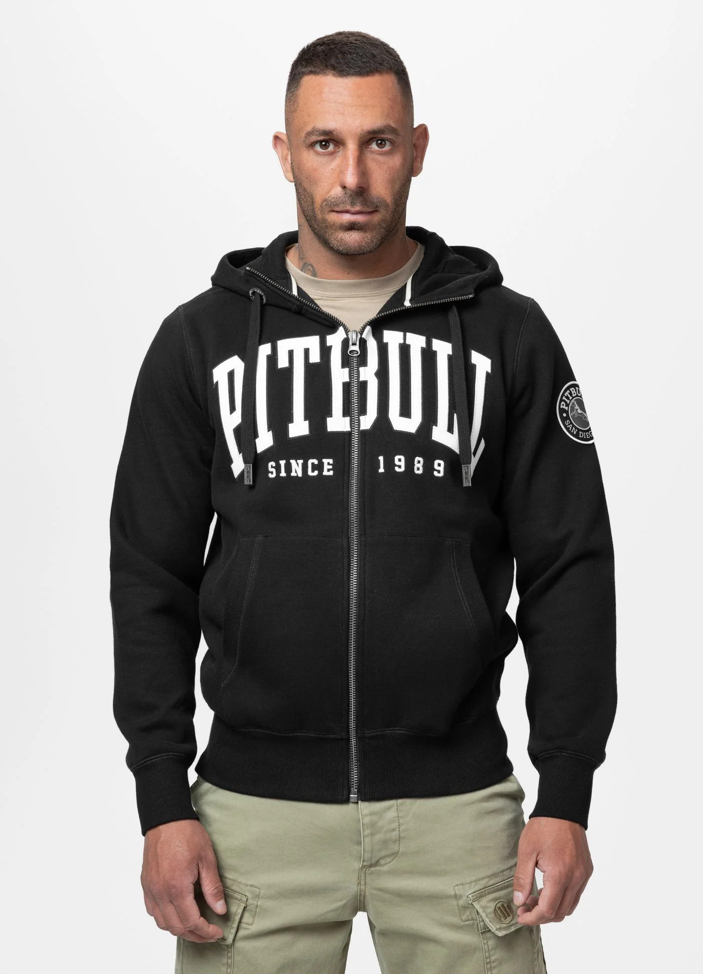 Pánská Rozepínací mikina S Kapucí Pit Bull West Coast Norton Černá Sportovní