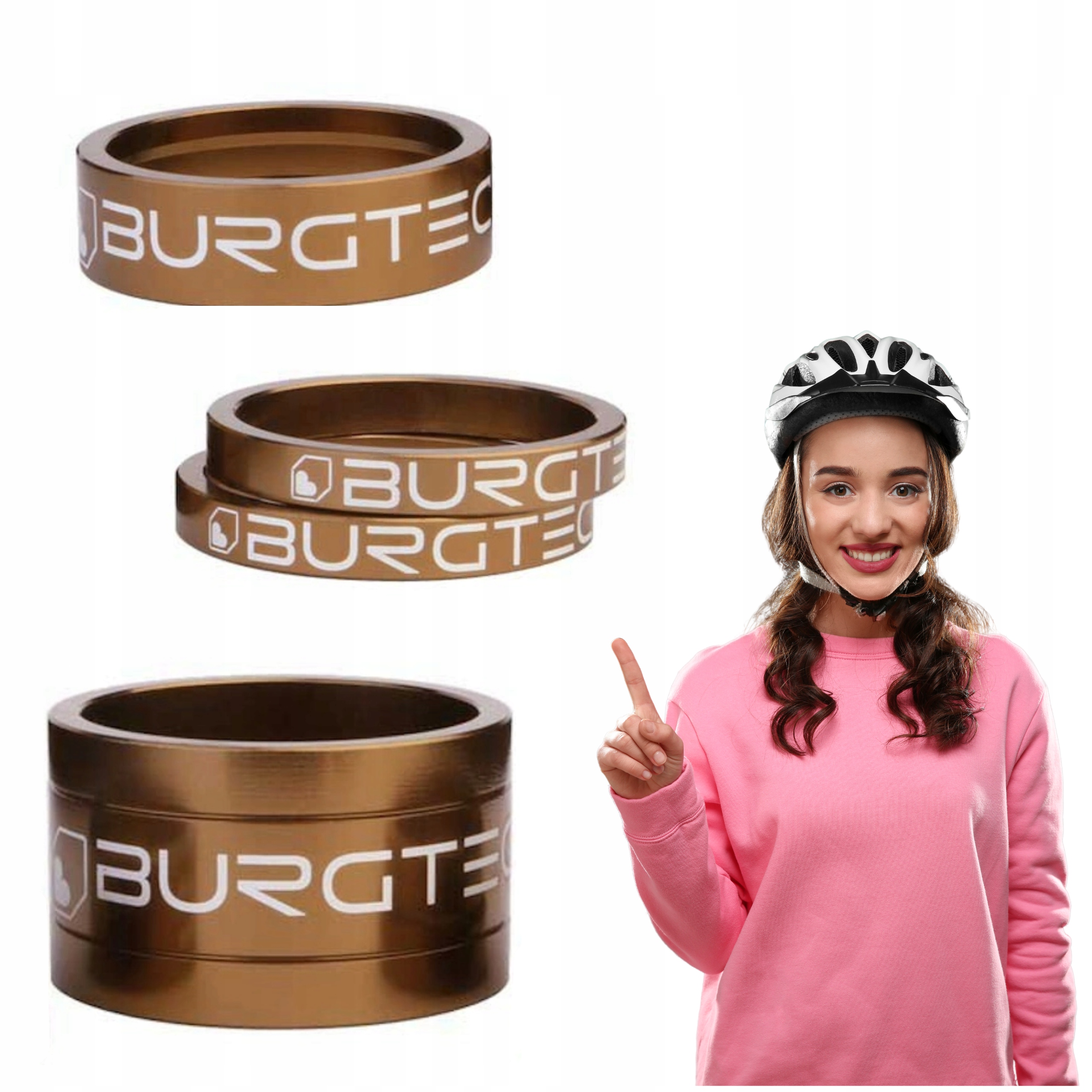 Podkładki pod mostek kierownicy Burgtec Stem Spacers 1 1/8 kash bronze