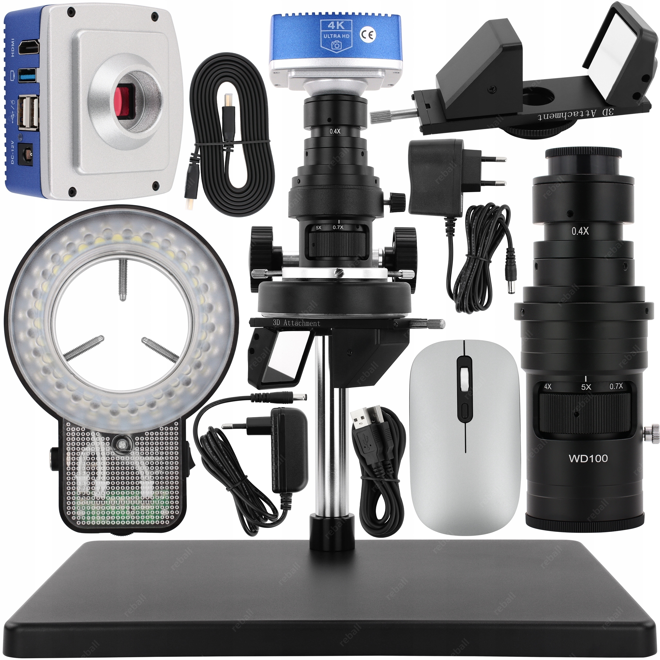 Digitální Mikroskop SZ10H S 3D Modulem Inspekce 360° Kamera 4K 30FPS